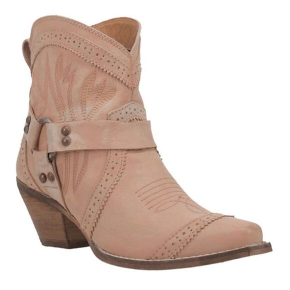 Dingo Gummy Bear Harness Boots Snip Toe Natural Leather Western 8.5M Cowgirl Y2K - Picture 1 of 13